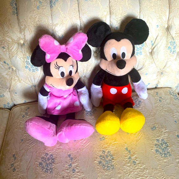 Disney Other - DISNEY PLUSH MICKEY AND MINNIE MOUSE 17”